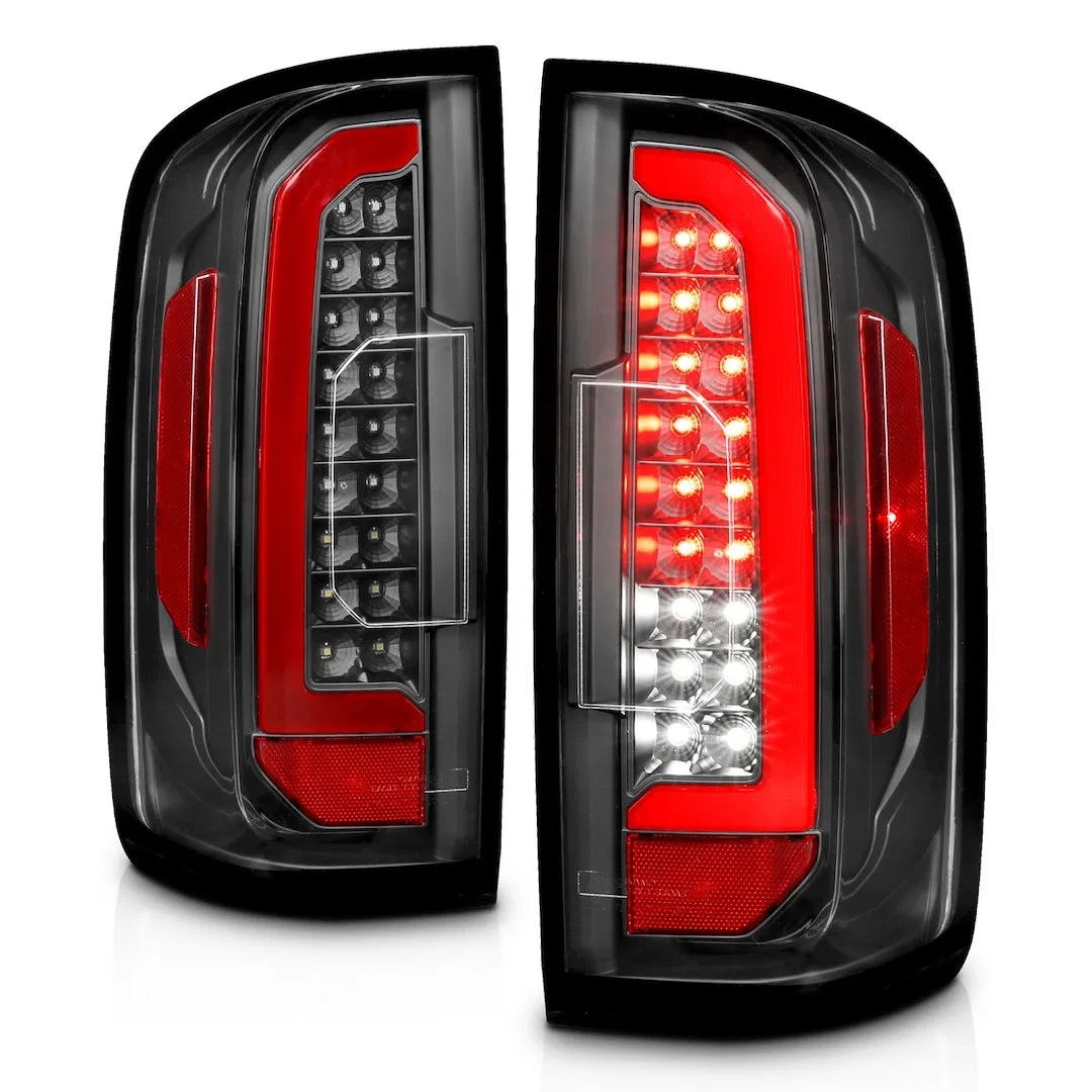 311432 – ANZO Tail Light Assembly, Clear Lens Black Housing LED Bulb Red Brake Light/ Turn Signal Light/ Parking Ligh...